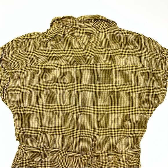 Urban Outfitters Plaid Jumpsuit Yellow Black S - Picture 6 of 6